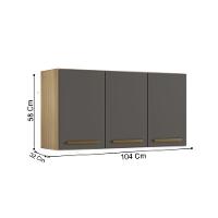 Armário Aéreo ônix 3 Portas Arte Móveis Cinamomo-grafite - 2