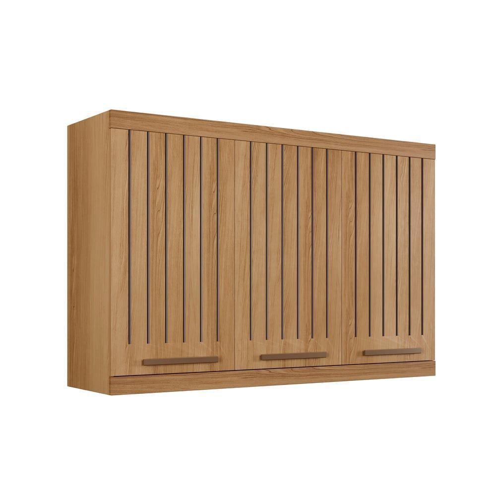 Armário Aéreo Talismã Ripado 3 Portas Arte Móveis Cinamomo - 1