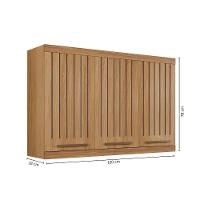 Armário Aéreo Talismã Ripado 3 Portas Arte Móveis Cinamomo - 7