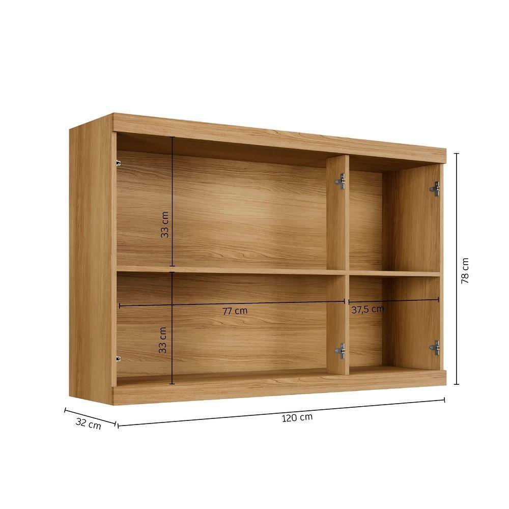 Armário Aéreo Talismã 3 Portas Arte Móveis Cinamomo-off White - 2