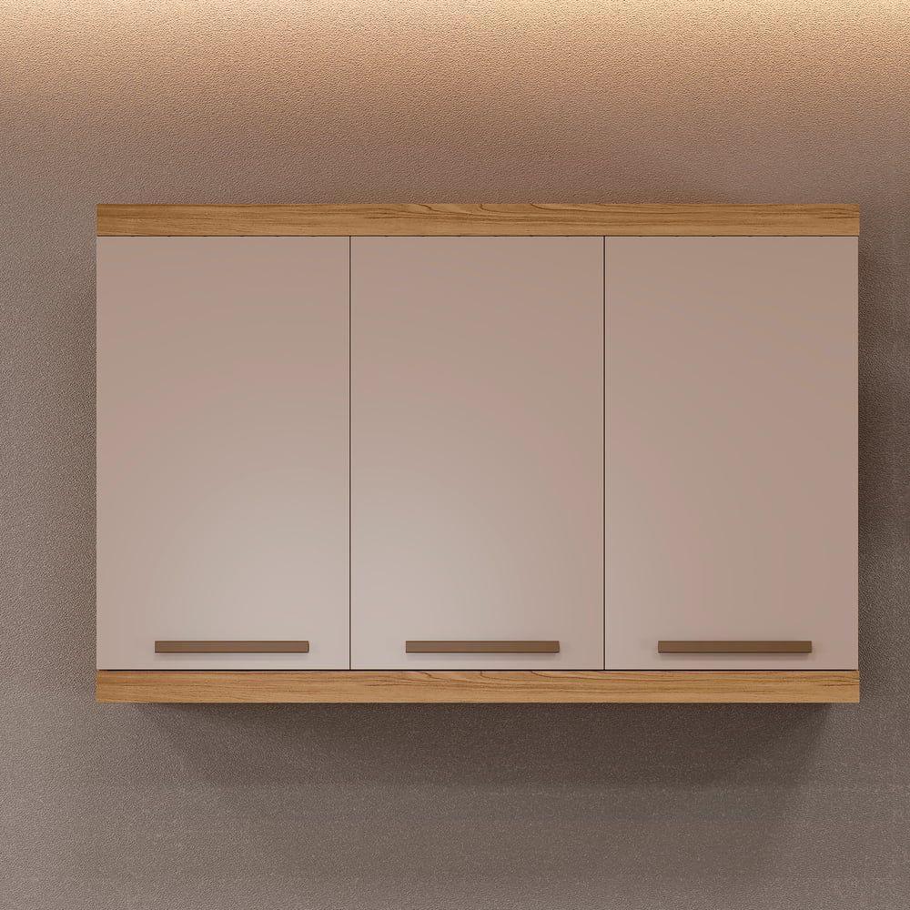 Armário Aéreo Talismã 3 Portas Arte Móveis Cinamomo-off White - 3