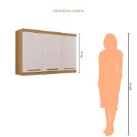 Armário Aéreo Talismã 3 Portas Arte Móveis Cinamomo-off White - 5