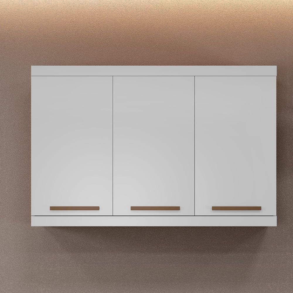 Armário Aéreo Talismã 3 Portas Arte Móveis Branco - 5