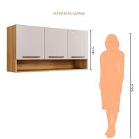 Armário Aéreo New 3 Portas Arte Móveis Cinamomo-off White - 7
