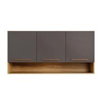 Armário Aéreo New 3 Portas Arte Móveis Cinamomo-grafite - 6