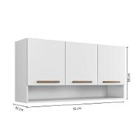 Armário Aéreo New 3 Portas Arte Móveis Branco
