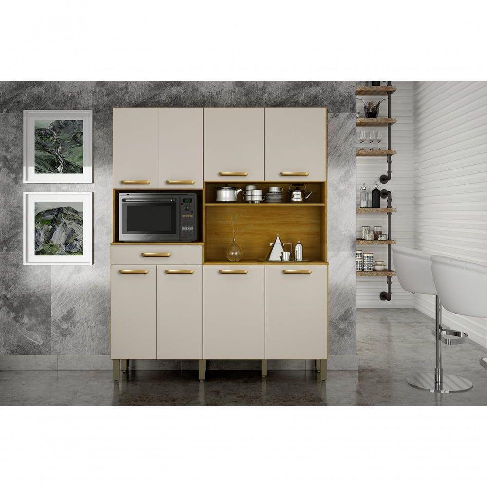 Armário De Cozinha Pratic 7 Portas E 1 Gaveta - Chf Móveis Cinamomo-off White - 4