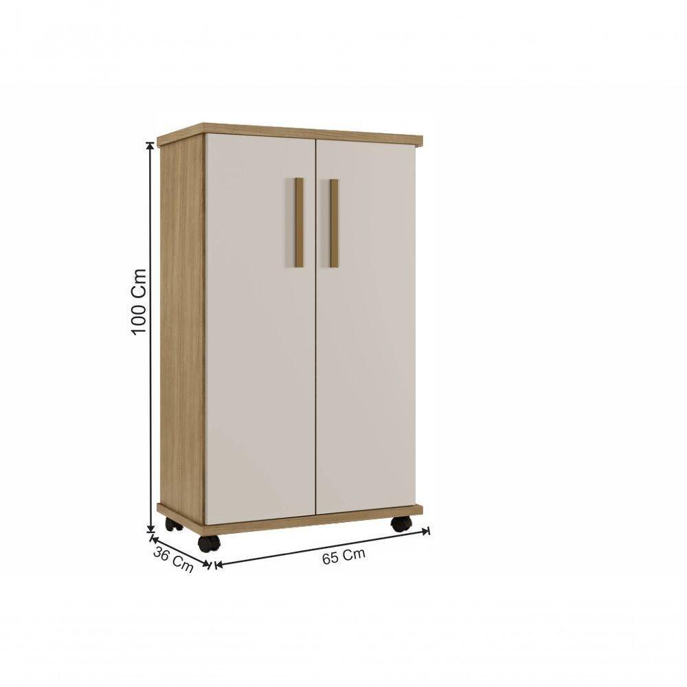 Armário Multiuso 2 Portas 4 Prateleiras Berlim Arte Móveis Cinamomo-off White - 2