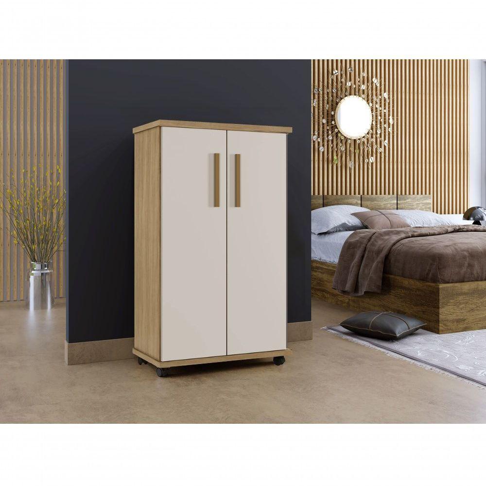 Armário Multiuso 2 Portas 4 Prateleiras Berlim Arte Móveis Cinamomo-off White - 4