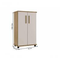 Armário Multiuso 2 Portas 4 Prateleiras Berlim Arte Móveis Cinamomo-off White - 2