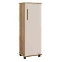 Armário Multiuso 1 Porta 4 Prateleiras Olinda Arte Móveis Cinamomo-off White - 1