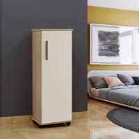 Armário Multiuso 1 Porta 4 Prateleiras Olinda Arte Móveis Cinamomo-off White - 4