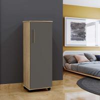 Armário Multiuso 1 Porta 4 Prateleiras Olinda Arte Móveis Cinamomo-grafite - 4