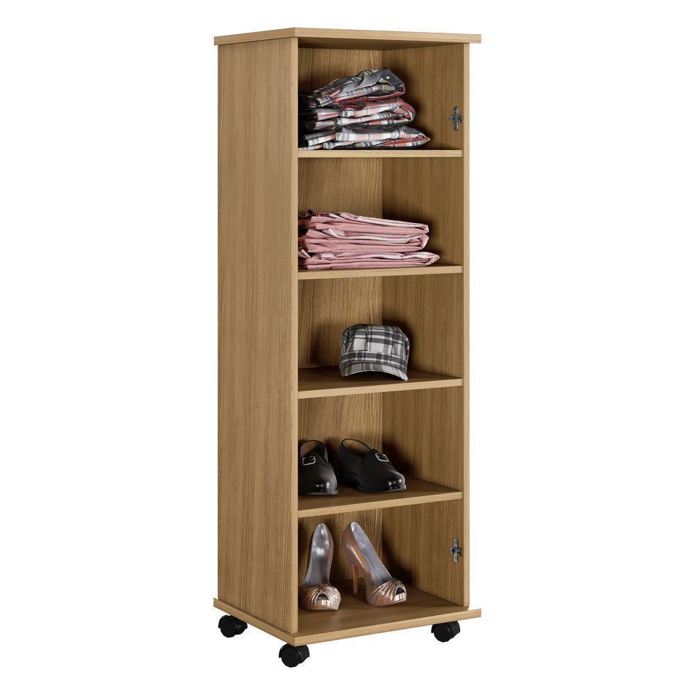 Armário Multiuso 1 Porta 4 Prateleiras Olinda Arte Móveis Cinamomo-grafite - 3