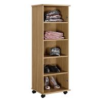 Armário Multiuso 1 Porta 4 Prateleiras Olinda Arte Móveis Cinamomo-grafite - 3