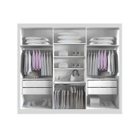 Guarda-roupa Casal 100% Mdf 3 Portas 4 Gavetas Com 3 Espelhos Milano Leifer Móveis Branco