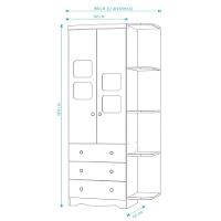 Armário Infantil 2 Portas 3 Gavetas Uli - Moveis Peroba Amendoa-branco - 2
