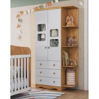 Armário Infantil 2 Portas 3 Gavetas Uli - Moveis Peroba Amendoa-branco - 4