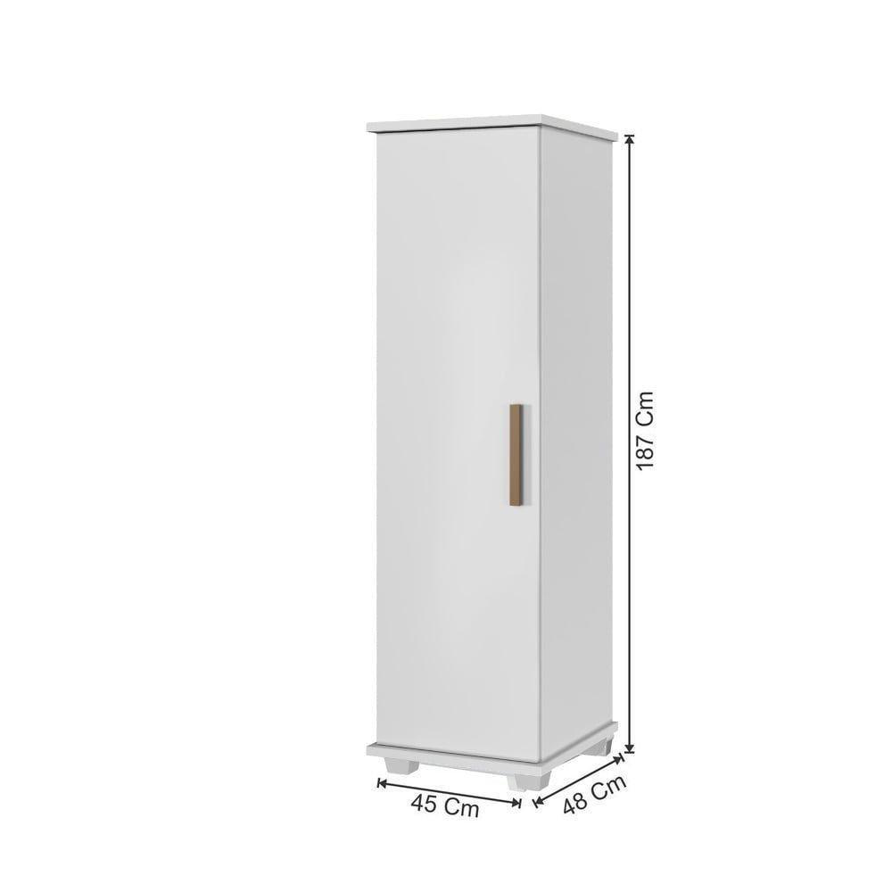 Armário Multiuso 1 Porta 4 Prateleiras Cuiaba Arte Móveis Branco - 2