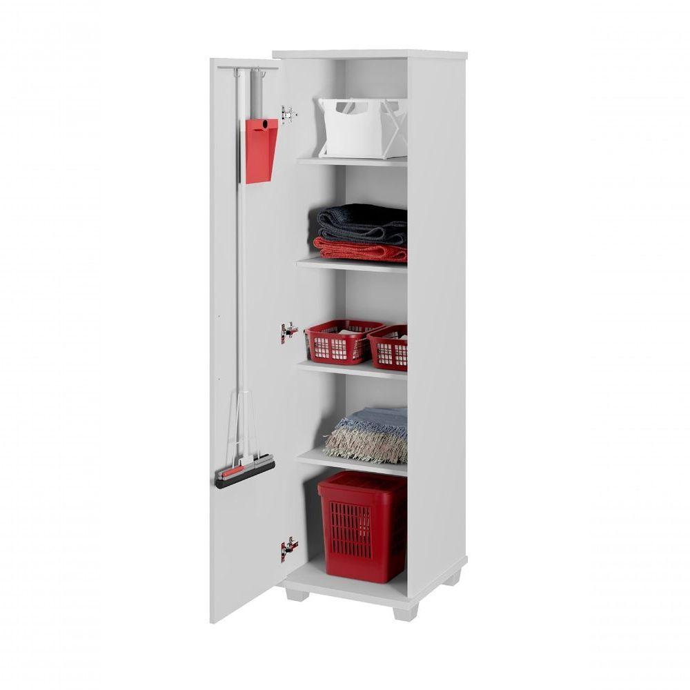 Armário Multiuso 1 Porta 4 Prateleiras Cuiaba Arte Móveis Branco - 3
