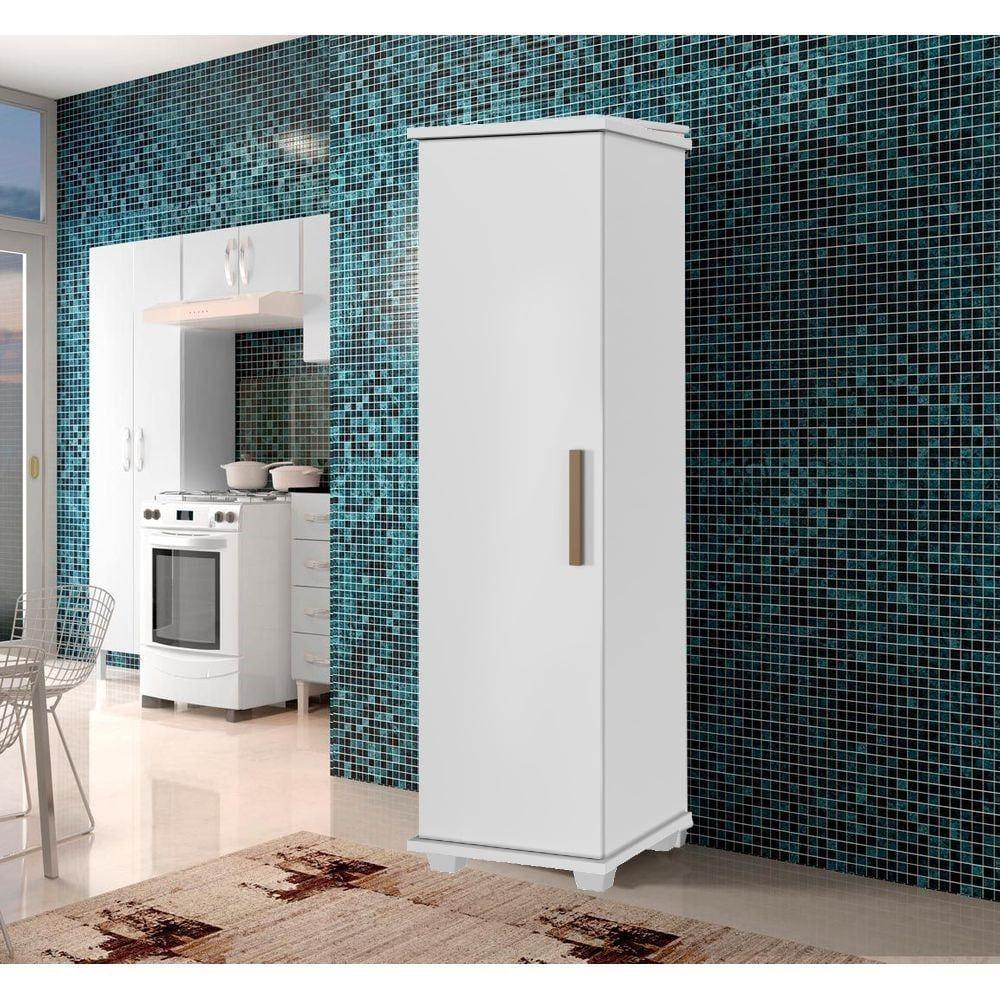 Armário Multiuso 1 Porta 4 Prateleiras Cuiaba Arte Móveis Branco - 4