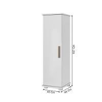 Armário Multiuso 1 Porta 4 Prateleiras Cuiaba Arte Móveis Branco - 2