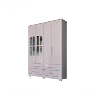 Armário Infantil 4 Portas Charlô - Móveis Peroba Branco Brilho - 1