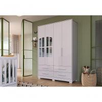 Armário Infantil 4 Portas Charlô - Móveis Peroba Branco Brilho - 2