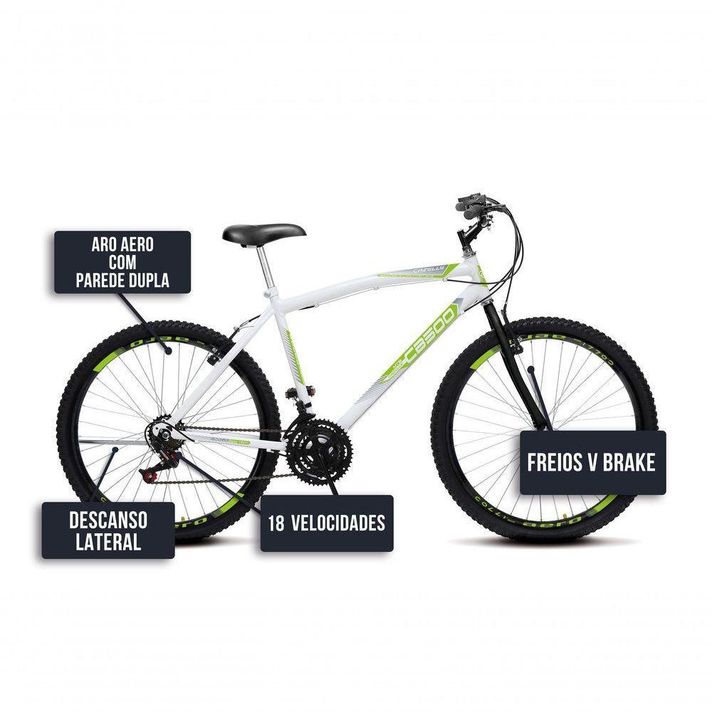 Bicicleta Cazelle Cb 500, Aro 26 Comum Natural, 36 Raias, 18 Marchas, Freios V-brake E Suporte De Guidão Down Hill Colli - 5