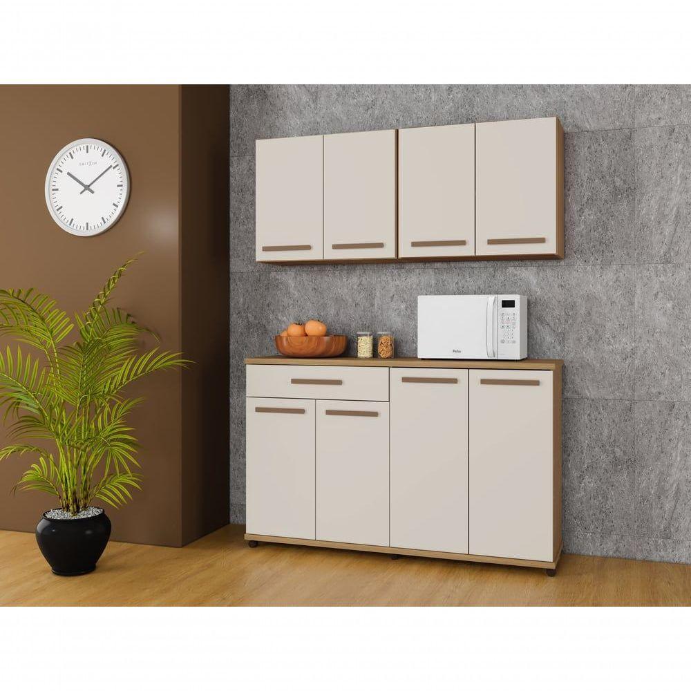 Balcão De Cozinha 4 Portas 1 Gaveta Campinas Arte Móveis Cinamomo/off White - 4