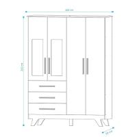 Armário Retrô 4 Portas - Moveis Peroba Branco Brilho - 3