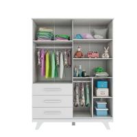 Armário Retrô 4 Portas - Moveis Peroba Branco Brilho - 2