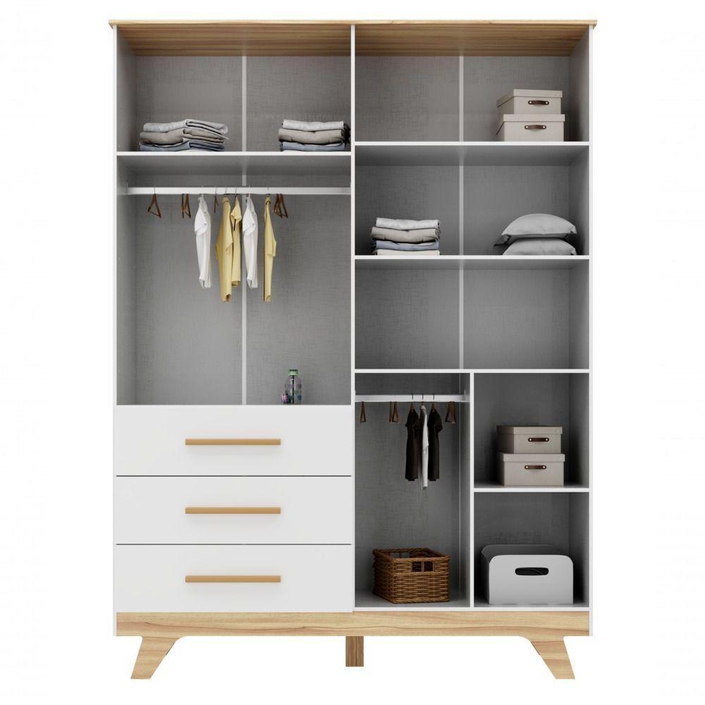 Armário Retrô 4 Portas - Moveis Peroba Amendoa-branco - 3