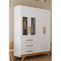 Armário Retrô 4 Portas - Moveis Peroba Amendoa-branco - 4