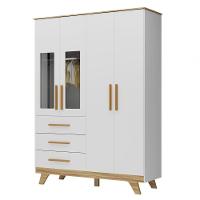 Armário Retrô 4 Portas - Moveis Peroba Amendoa-branco - 1