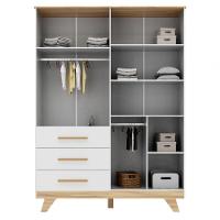 Armário Retrô 4 Portas - Moveis Peroba Amendoa-branco - 3