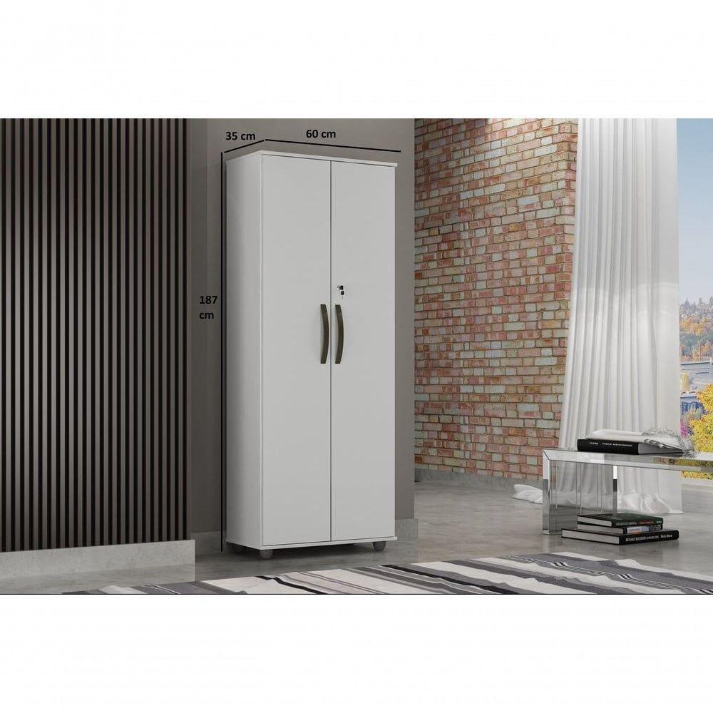 Armário Multiuso Caio 2 Portas Com Chave - Chf Móveis Branco - 3