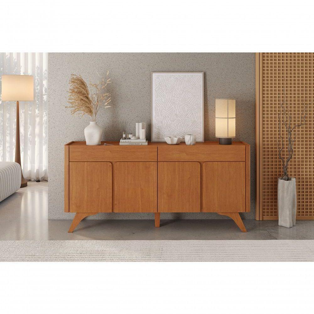 Buffet Aros 4 Portas Pés Madeira Maciça - Mavaular Naturalle - 6