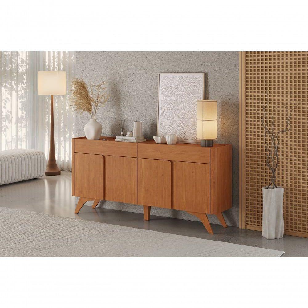 Buffet Aros 4 Portas Pés Madeira Maciça - Mavaular Naturalle - 5