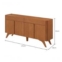 Buffet Aros 4 Portas Pés Madeira Maciça - Mavaular Naturalle - 2