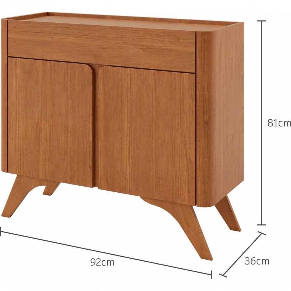 Buffet Aros 2 Portas Pés Madeira Maciça - Mavaular Naturale - 2