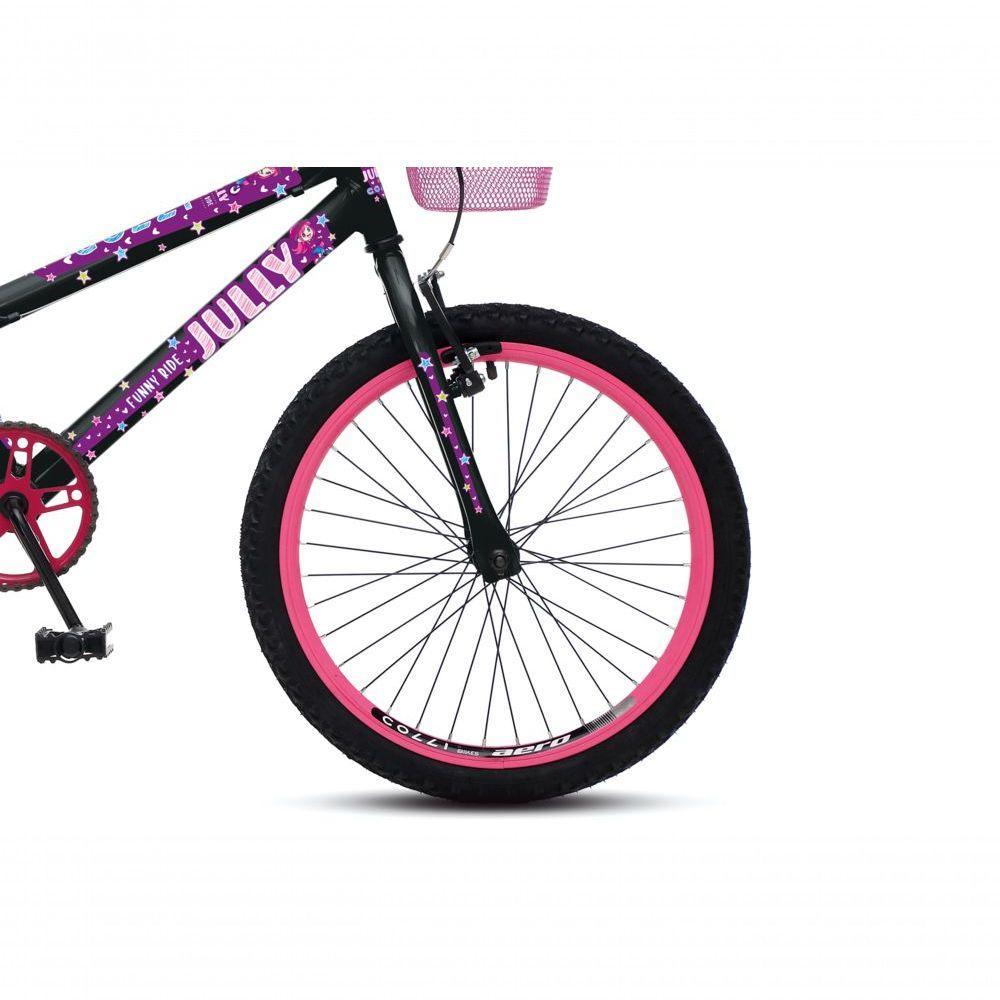 Bicicleta Jully Aro 20 Aero 36 Raias, Freios V-brake Dianteiro E Traseiro, Suporte De Guidão Down Hill E Cestinha - 2