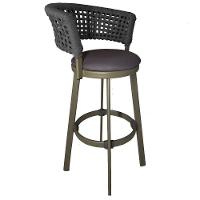 Banqueta Somália Em Alumínio E Corda Náutica Jardim, Varanda Prata - 1