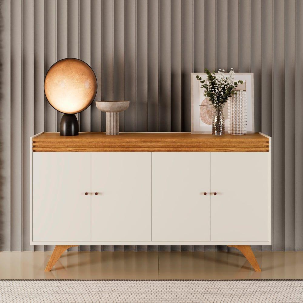 Buffet Sevilha 4 Portas Mavaular Naturalle-off White - 3