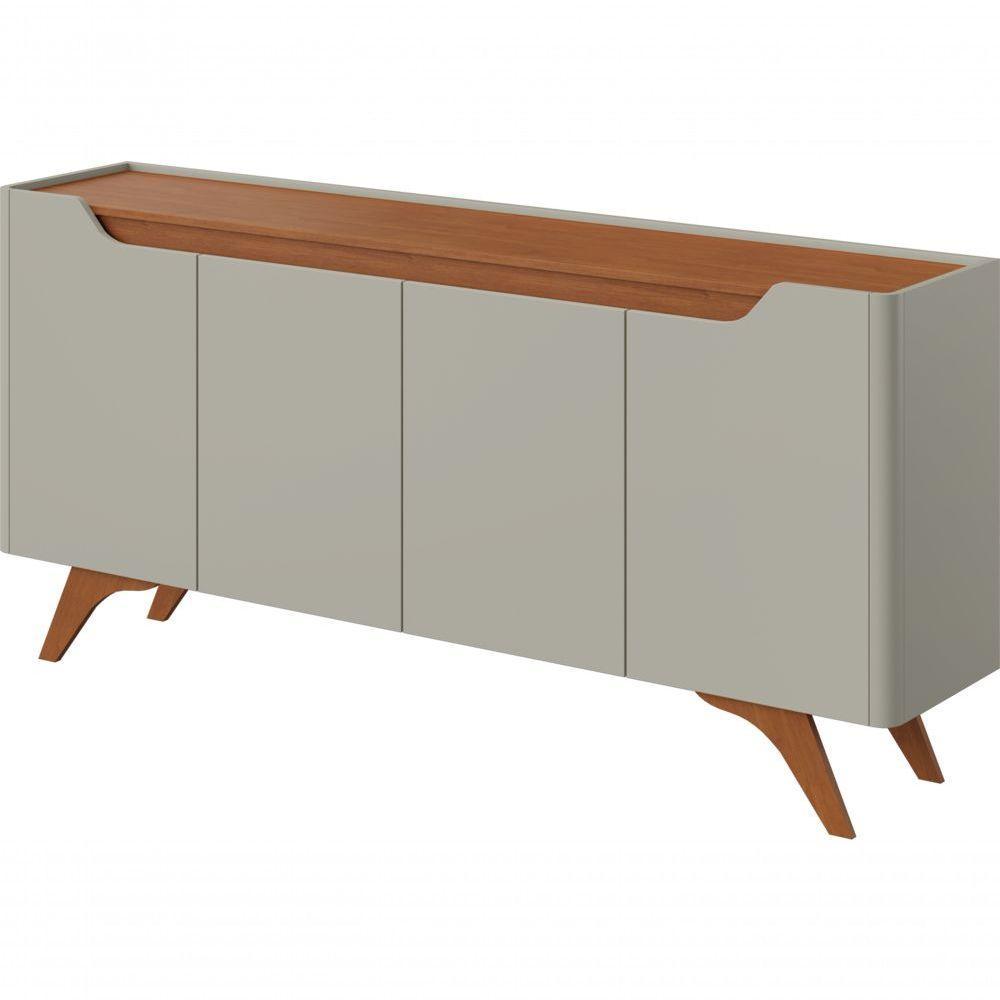 Buffet Grécia 4 Portas Com Pés Em Madeira Maciça Mavaular Off White-naturale - 3