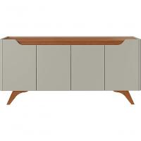Buffet Grécia 4 Portas Com Pés Em Madeira Maciça Mavaular Off White-naturale - 1
