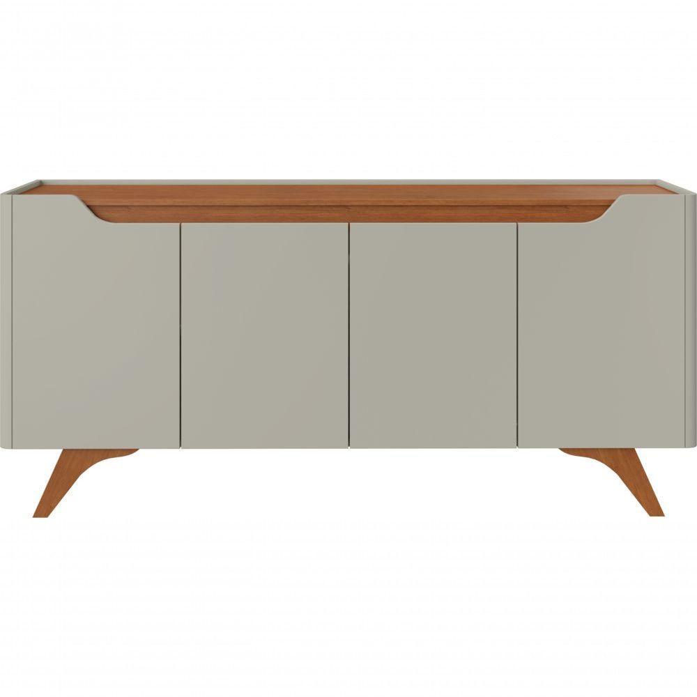 Buffet Grécia 4 Portas Com Pés Em Madeira Maciça Mavaular Off White-naturale - 1