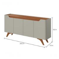Buffet Grécia 4 Portas Com Pés Em Madeira Maciça Mavaular Off White-naturale - 2