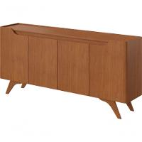 Buffet Grécia 4 Portas Com Pés Em Madeira Maciça Mavaular Naturale - 1