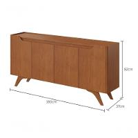 Buffet Grécia 4 Portas Com Pés Em Madeira Maciça Mavaular Naturale - 2